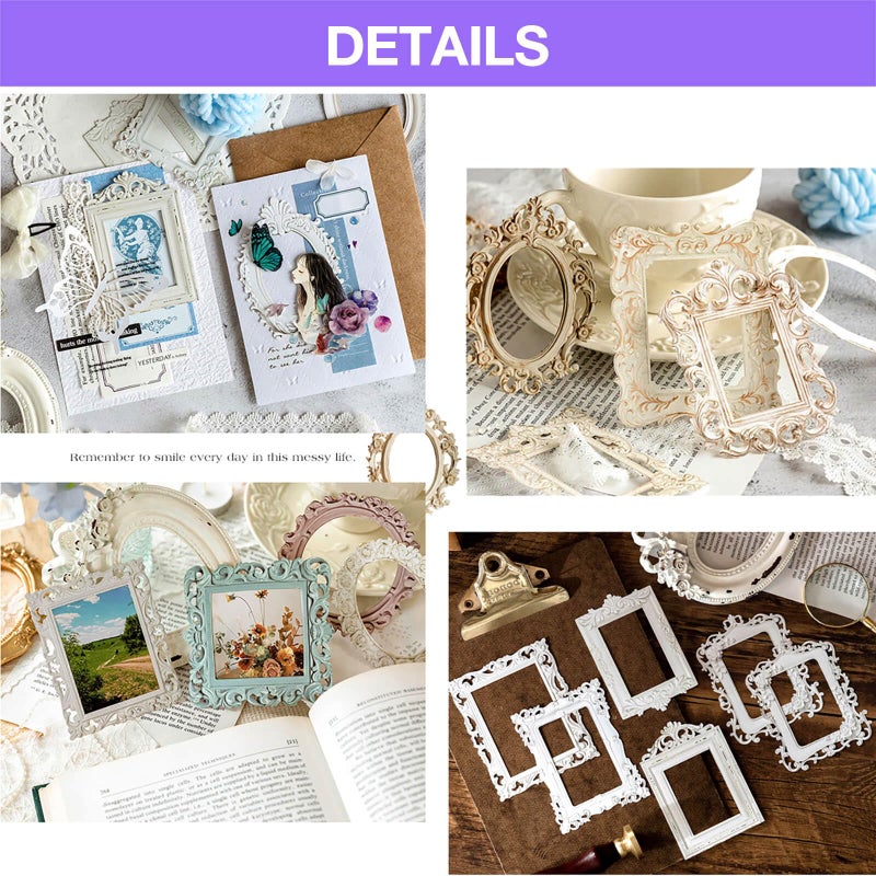 MAXLEAF 40PCS Vintage Frame Scrapbook Decoration Paper - MAXLEAF 4Themes Journaling Scrapbooking Supplies Craft Relievo Paper for Junk Journals Photos Card Making Decorative Album - Image 5