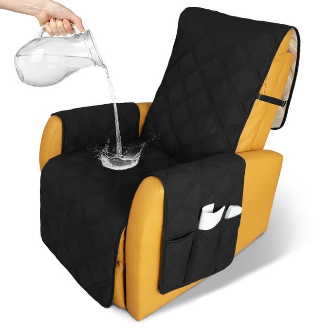 RECLINER CHAIR COVERS WATERPROOF WITH NONSLIP FURNITURE PROTECTOR SOFA SLIPCOVER FOR CHILDREN SOFA COVERS FOR DOGS BLACK 23