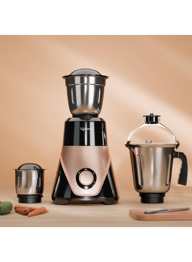 Lifelong Mixer Grinder for Kitchen | 3 Jars 750 Watt Mixie with Chutney Jar, Liquidizing Jar & Wet Grinder |Blender for Juices, Smoothies & Purees with Stainless Steel Blades, 3-Speed & Pulse Function - Image 1