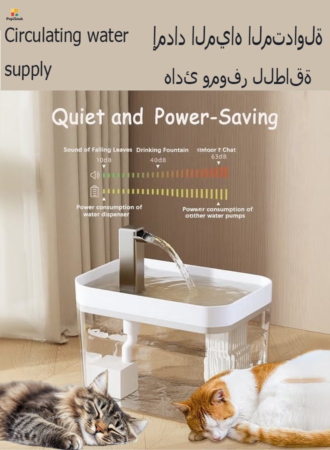 PapiSouk Cat Water Fountain 1.5L Automatic Pet Water Dispenser for Cats Dogs, Ultra Quiet Pump, 4 Flow Modes, Large Capacity Drinking Fountain with 6 Replacement Filters - Image 3