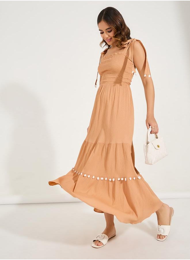 Styli Smocked Tie-Strap Dress  - Image 2