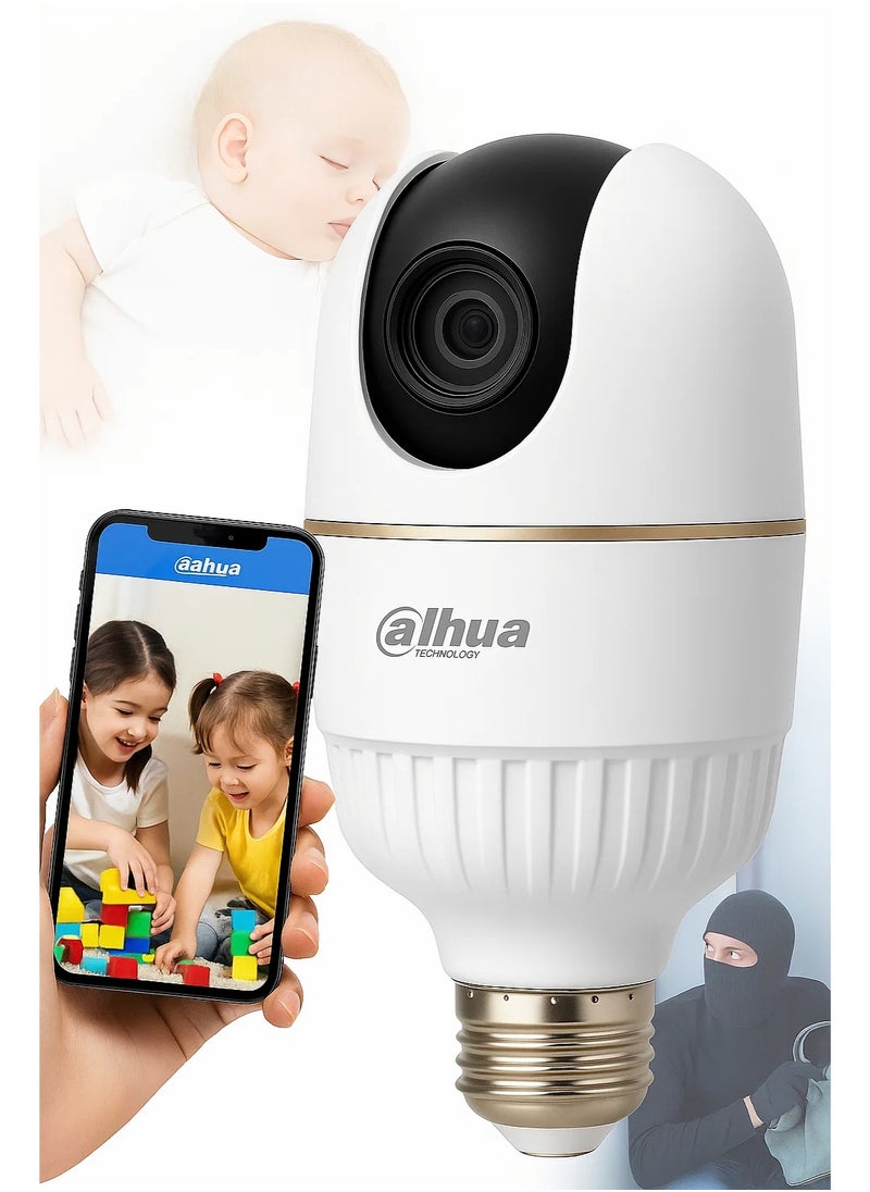 Dahua Dahua wifi surveillance camera, 3MP bulb + 64GB memory card, gift for recording, rotates 360 degrees, listens and speaks from it, smart tracking, AI, 2304 x 1296 resolution, track your property from your mobile phone  - Image 5