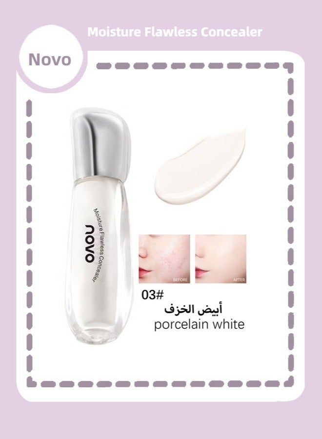 نوفو مخفي رطوبة لا تشوبها شائبة، سائل تغطية كاملة السطوع تحت مخفي العين، خفيف الوزن طويل الأمد رطب أخف للمرأة، خلق مظهر نظيف - Image 1
