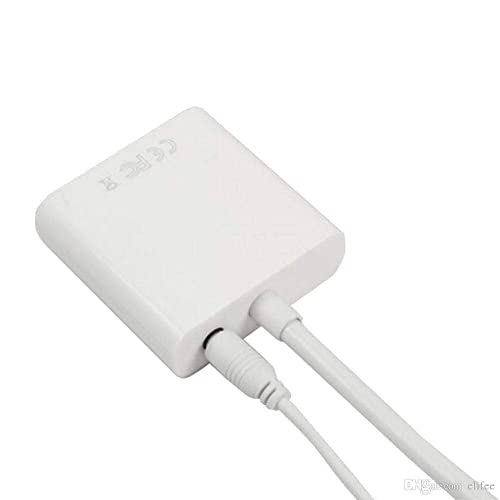 ETZIN HDMI to VGA Cable Adapter White with 3.5 mm Audio Jack Compatible with Computer, Desktop, Laptop, PC, Monitor, Projector, Full HDTV, Media Players, XboxHigh-Speed 1080P (EPL-167TC) - Image 3