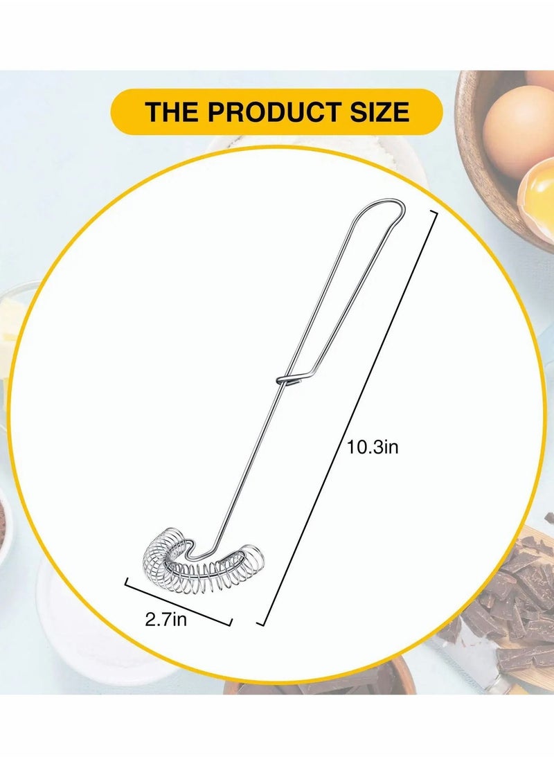 Generic - Flat Whisk Handheld Stainless Steel Wire Egg Small Whipper Spring Coil Frother, Milk and Beater Blender 10 Inch (4 Pieces) - Image 1