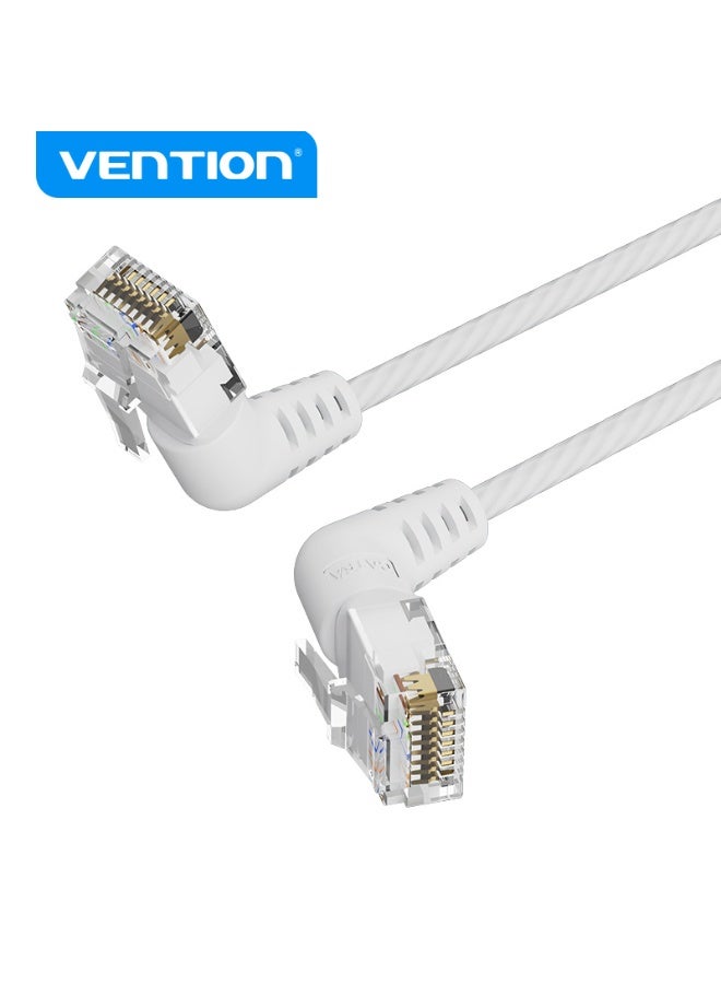 VENTION Cat6A UTP Rotate Right Angle Ethernet Patch Cable 0.5M White Slim Type Model # IBOWD - Image 1
