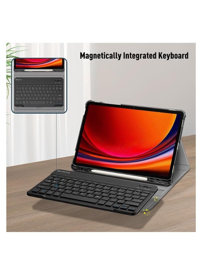ACLIX Keyboard Case for Samsung Galaxy Tab S9 2023, Slim Folio Cover Removable Detachable Bluetooth Keyboard with Pencil Holder for S9 SM-X710 / SM-X716B - Image 3