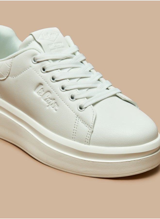 Lee Cooper - Women's Monotone Low Ankle Sneakers with Lace-Up Closure - Image 1