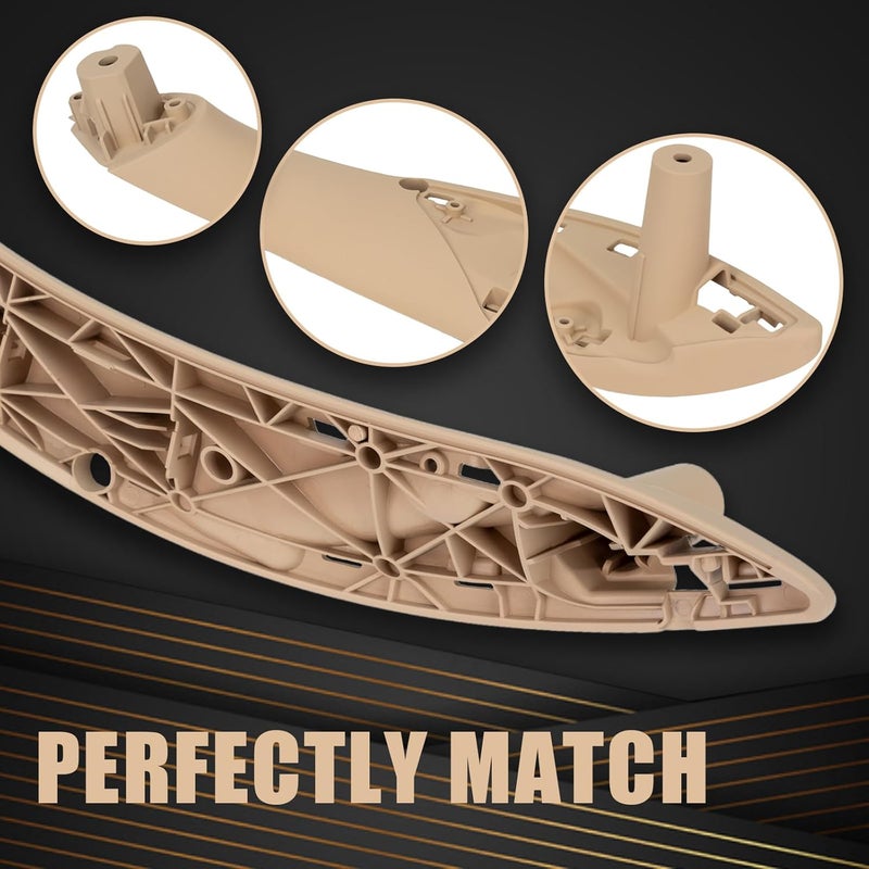 WEILEITE Front Interior Door Pull Handle Grab Armrest Compatible with 320i,328i,330i,340i,418i,420i,428i,430i,435i,440i & BMW 3 Series 4 Series Replace 51417279311(Beige,Right Passenger Side) - Image 5