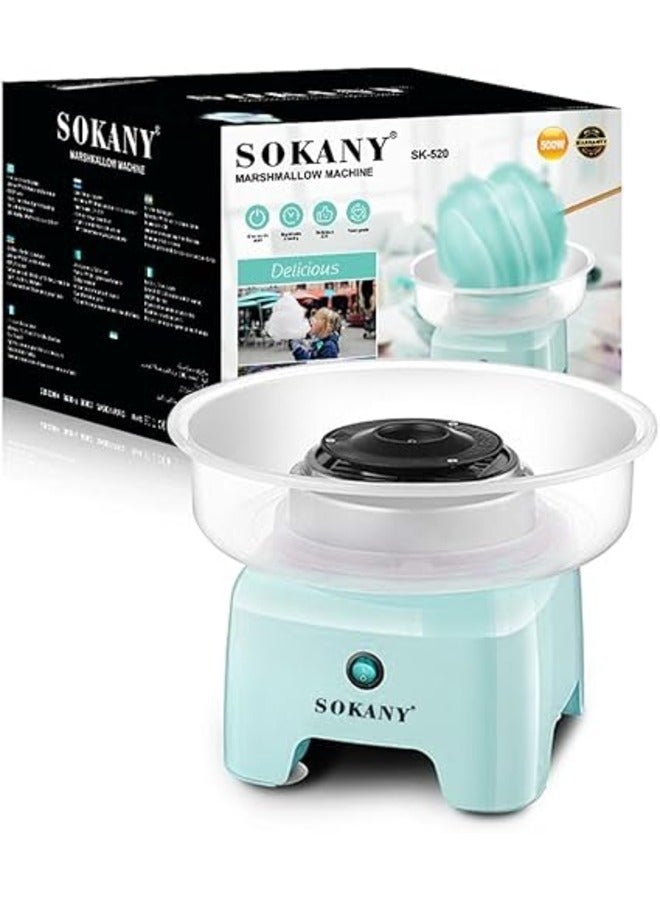 سوكاني ماكينة حلوى غزل البنات SOKANY SK-520 للمنزل، قطر كبير 29.8 سم ماكينة حلوى غزل البنات لحفلات أعياد ميلاد الأطفال والحفلات المختلفة، سهلة الاستخدام وسهلة التنظيف  - Image 1