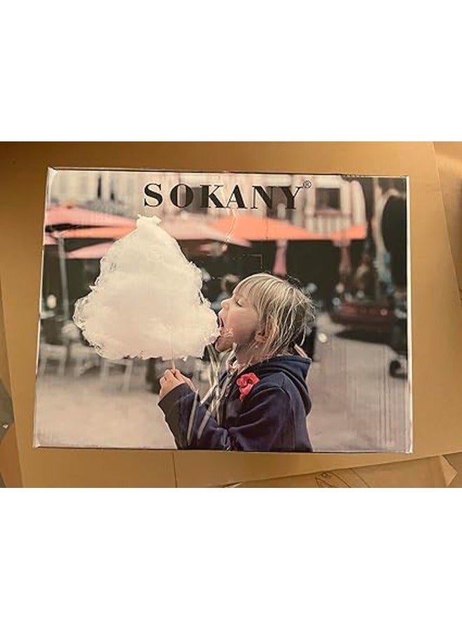 سوكاني ماكينة حلوى غزل البنات SOKANY SK-520 للمنزل، قطر كبير 29.8 سم ماكينة حلوى غزل البنات لحفلات أعياد ميلاد الأطفال والحفلات المختلفة، سهلة الاستخدام وسهلة التنظيف  - Image 2