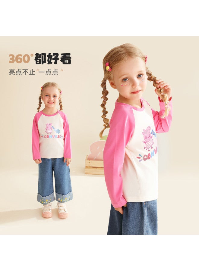 Peppa Pig spring Long Sleeve T-shirt For Girls - Soft Cotton Stretchy Kids Tee Infant Toddler Long Sleeve Top - Image 5