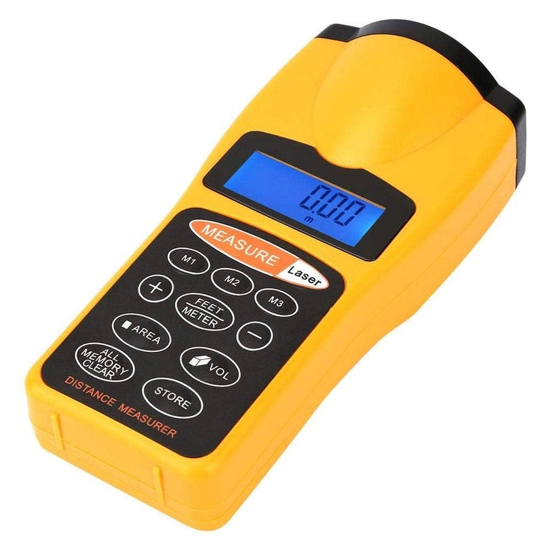 HETVIN Laser Distance Measurer – Digital Electronic Measuring Tool with LCD Backlight, Area & Volume Calculation, Unit Switch (Feet/Meters), Memory Function – Ideal for Interior Design and Projects - Image 1