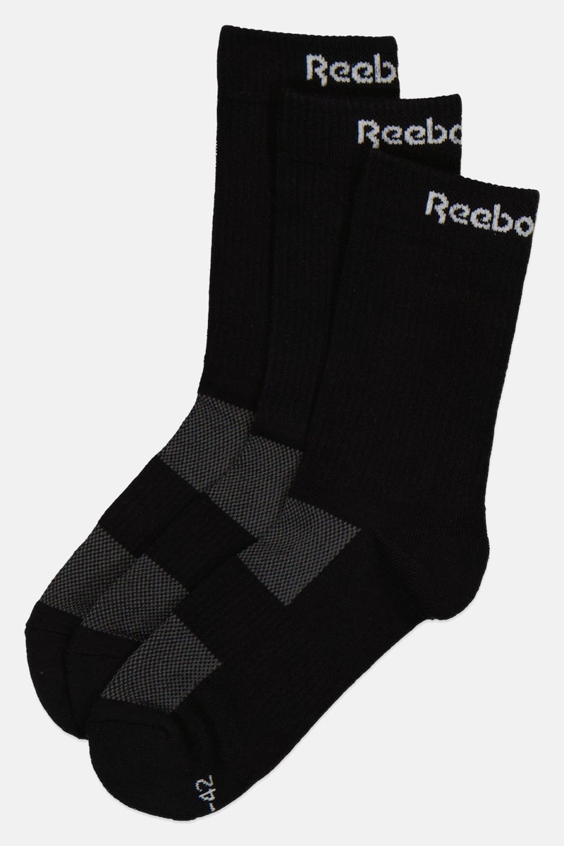 Reebok Men 3 Pairs Brand Logo Crew Socks, Multicolor - Image 1