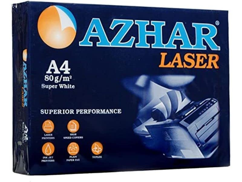 AZHAR Laser White Copy Paper 80gm A4 Cartoon Of 5 Packs - Multicolor - Image 3