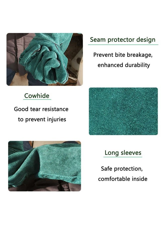 Hamiledyi - Hamiledyi Animal Handling Gloves Bite With Hook Proof Reinforced Leather Padding Dog Cat Scratch Bird Falcon Protection Grabbing For Reptile Squirrel Snake Bite Lizard Boa Bbq 23inch - Image 1