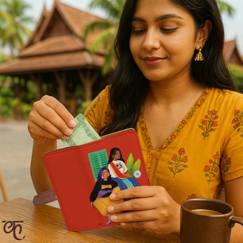 Kalankit Passport Wallet for Women | Vegan Leather Bi-Fold Long Wallet & Travel Purse | Valentine Gift for Her, Valentine Gifts for Women | The Self Independent - Image 2