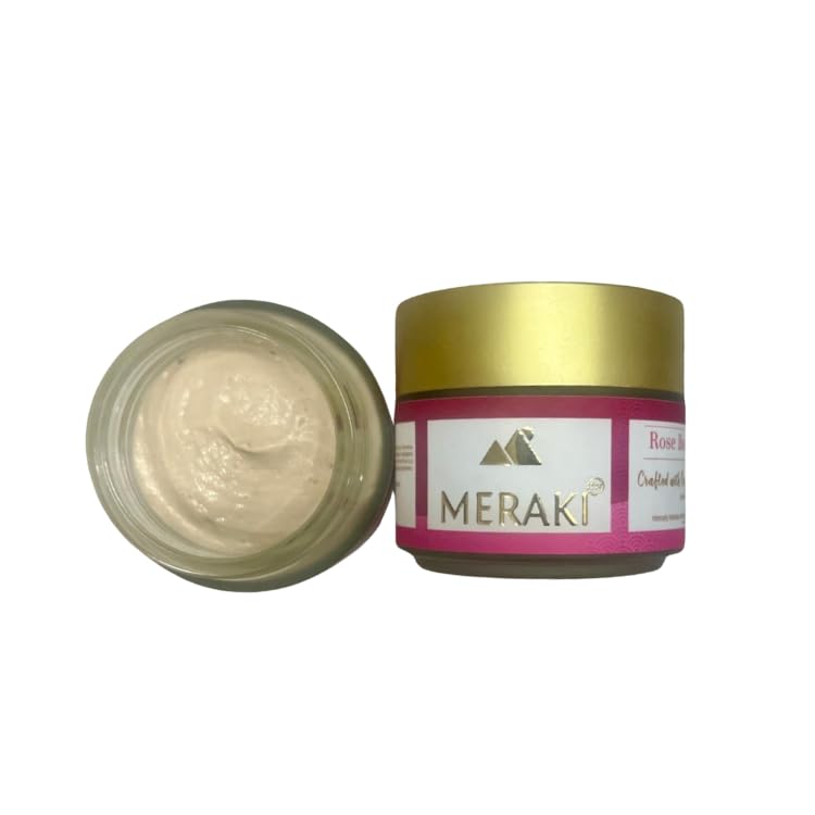 MERAKI Rose Body Butter | Deep Moisturizing & Nourishing Cream for All Skin Types | Natural Rose Fragrance Body Butter 100 gms - Image 1