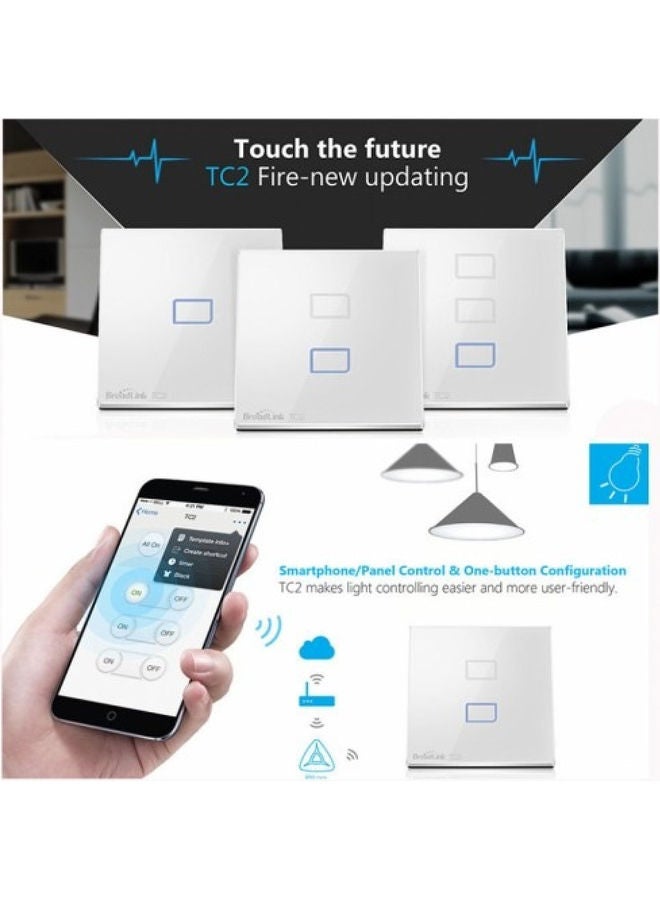 برودلينك مفتاح ذكي TC2 يعمل باللمس أبيض - Image 2