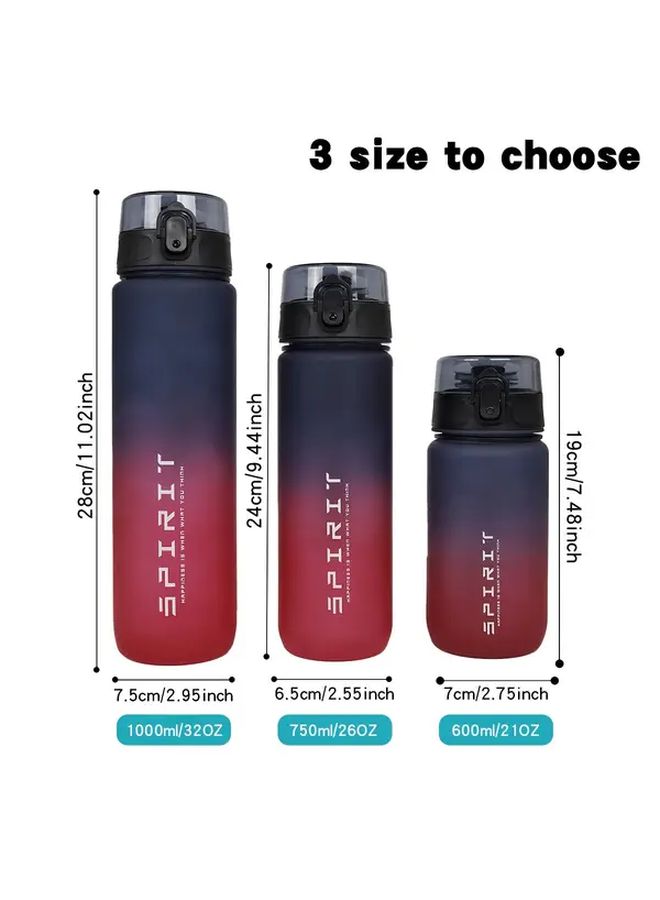 Large Capacity Leakproof Water Bottle 33.81oz Black White for Gym Hiking - Image 3