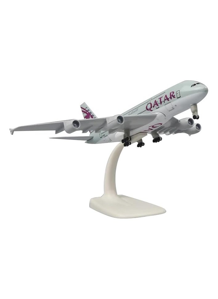 Large 20" Metal Qatar Airplane Model with Wheels  - Image 1