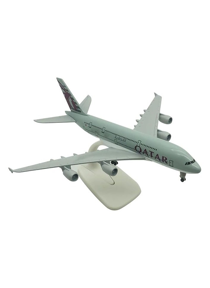 Large 20" Metal Qatar Airplane Model with Wheels  - Image 2