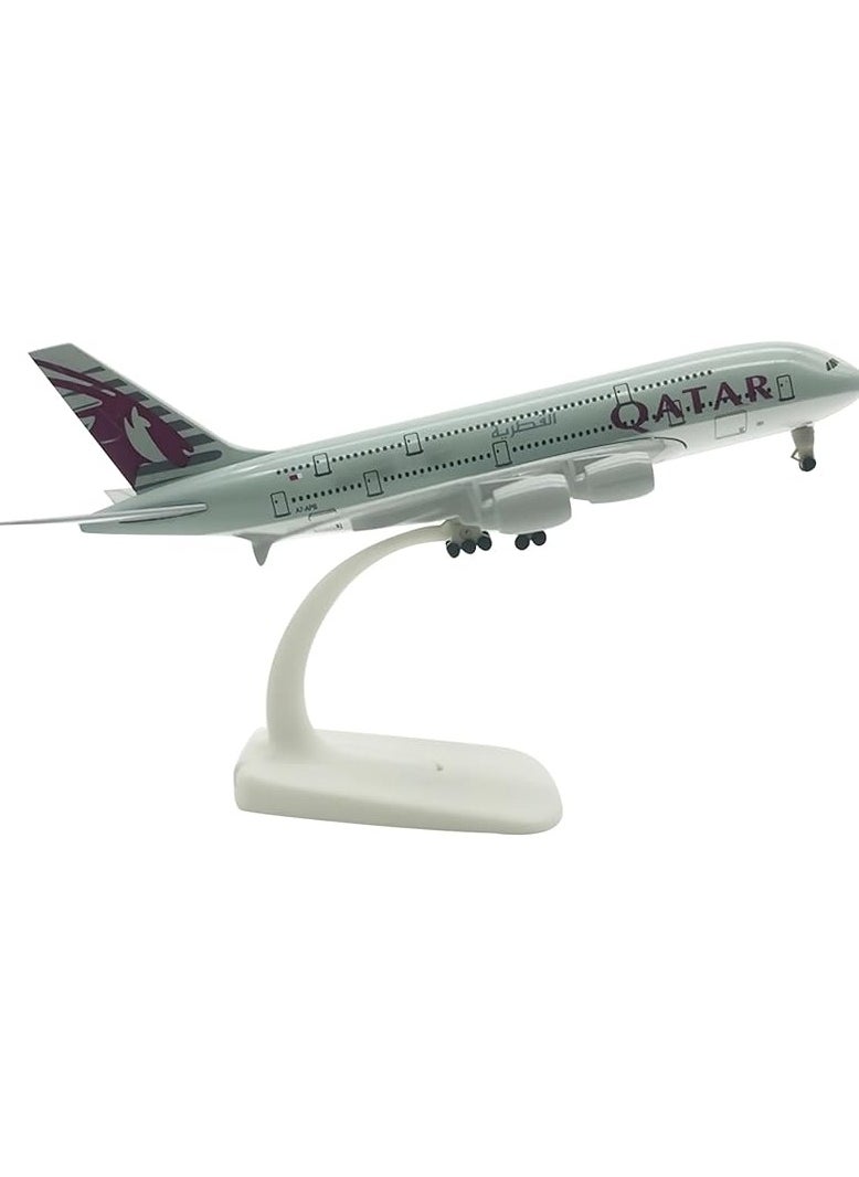 Large 20" Metal Qatar Airplane Model with Wheels  - Image 3