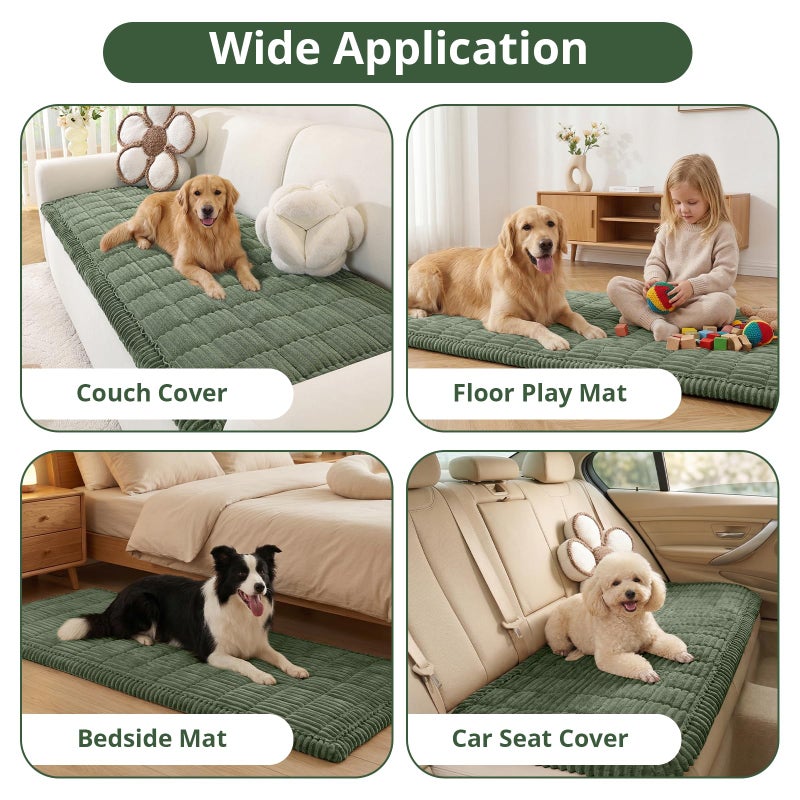 OstepDecor Washable Couch Cover for Dogs, Thick Pet Friendly Sofa Covers, Soft Couch Protector, Paw Cart Sofa Slipcovers, Cushion Protector for Leather, Sectional, Loveseat (27.6" x 70.9", Green) - Image 2
