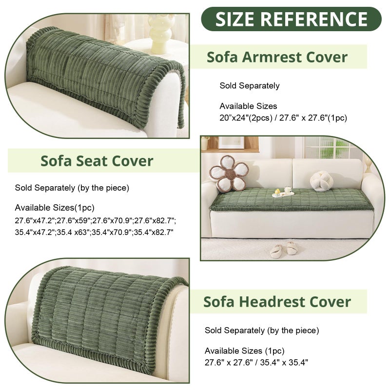 OstepDecor Washable Couch Cover for Dogs, Thick Pet Friendly Sofa Covers, Soft Couch Protector, Paw Cart Sofa Slipcovers, Cushion Protector for Leather, Sectional, Loveseat (27.6" x 70.9", Green) - Image 3
