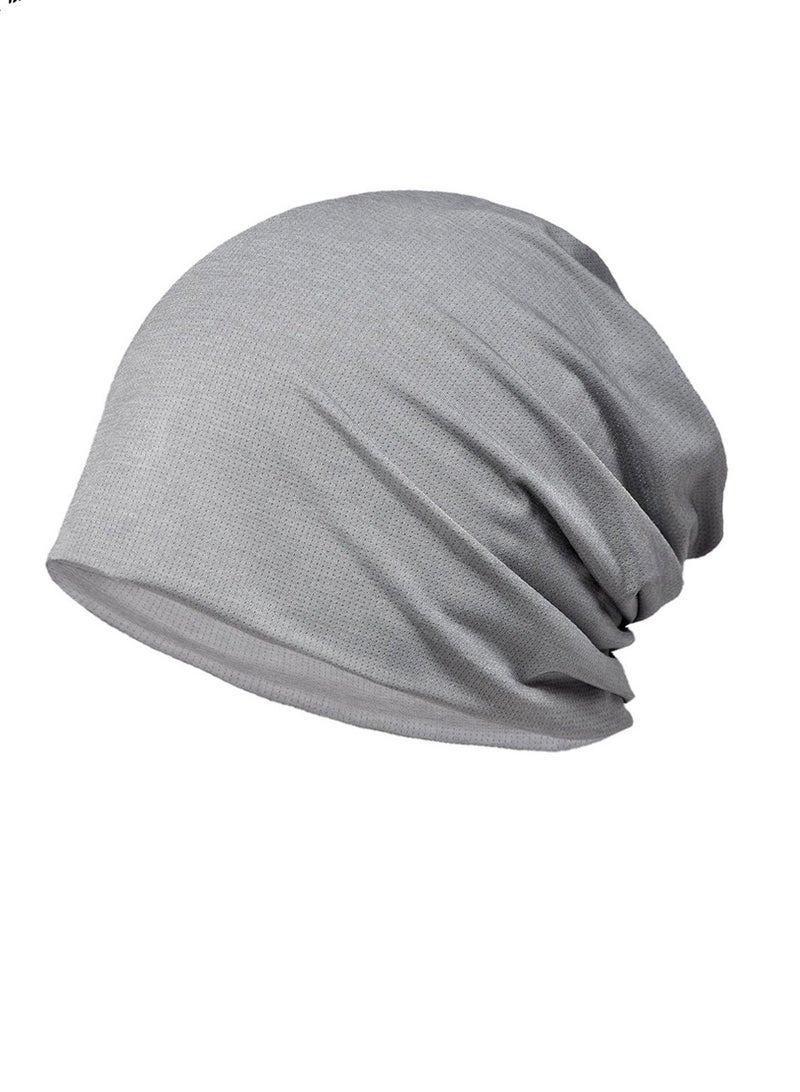 Loquat Infinity Scarf Headwear Cap Breathable Beanie Hat Light Grey  - Image 1