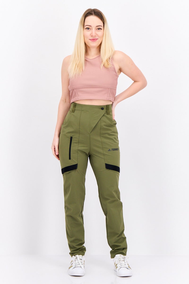 Adidas Women Sportswear Fit Training Track Pants, Olive - Image 4