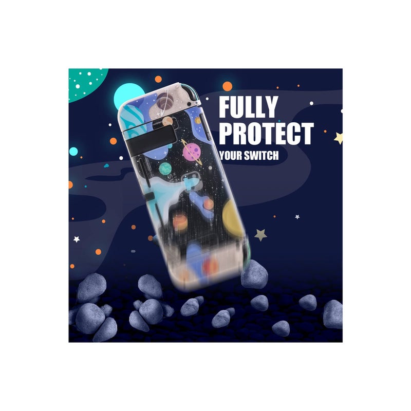 SOLARAE Clear Glitter Switch TPU Case, Protective Switch Case with Glitter Animal Crossing Thumb Grip Case TPU Clear Glitter Protective Case and Tempered Glass Screen Protector for Nintendo Switch - Image 3