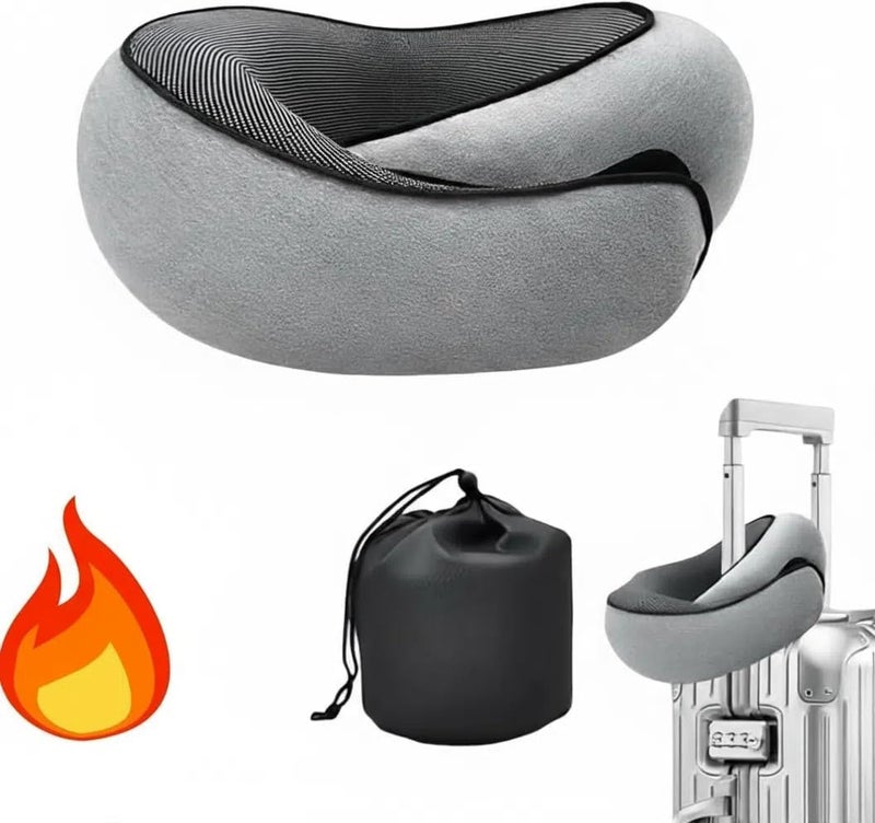Flyhugz Wander Plus Memory Foam Travel Neck Pillow, U-Shape, Dark  Gray - Image 1