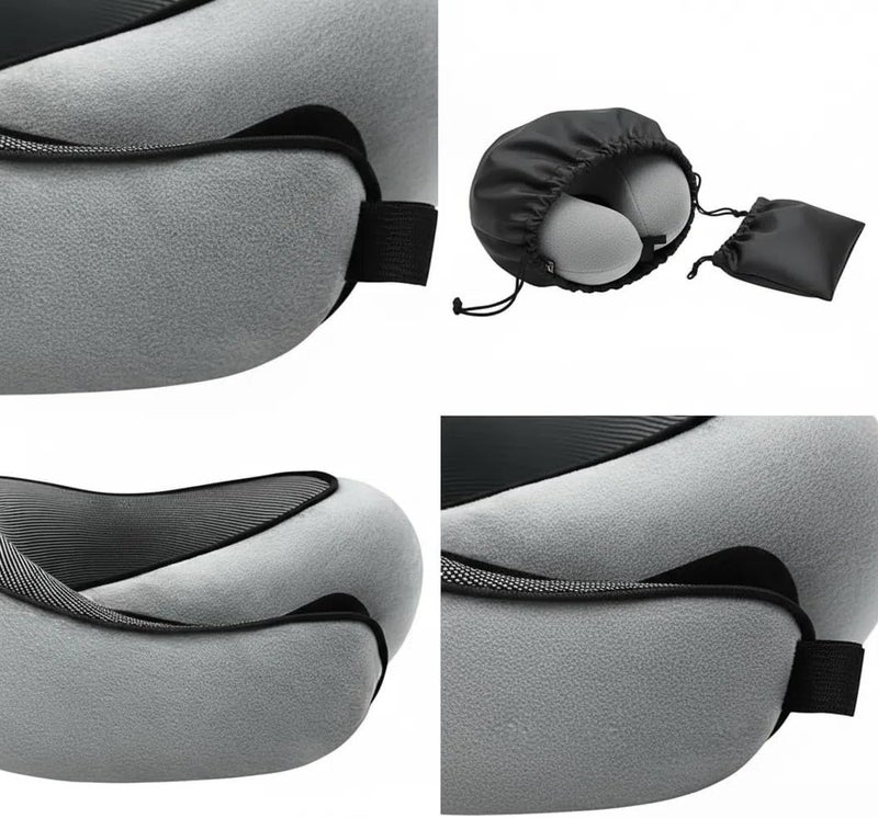 Flyhugz Wander Plus Memory Foam Travel Neck Pillow, U-Shape, Dark  Gray - Image 2