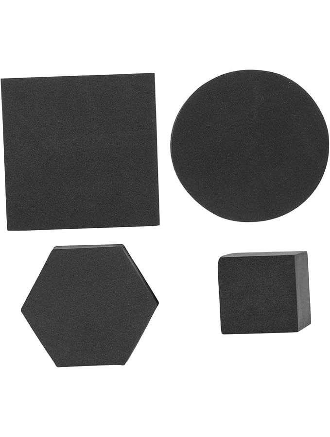 NUOBESTY 4 Pack Cube Photo Props Black Foam Pose for Jewelry Cosmetic Photography Background Lightweight Easy Clean Indoor Outdoor Use Makeup Nail Shop - Image 1
