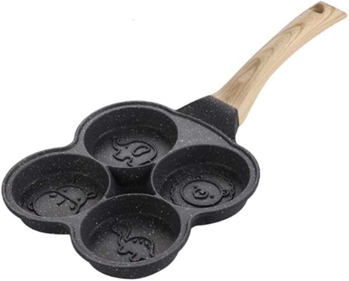 SNAPCOM 4 Hole Egg Frying pan Multi-Function Breakfast pan Non-Stick Household Omelette pan Pancake Mold Kitchen Utensils Fry Pan Ceramic Pan for Egg Cookware Kadai for Cooking (1 pcs) - Image 1