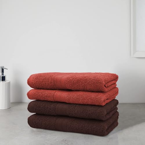 Sassoon Anatolia 4 Piece 100% Cotton Hand Towel Set in 500 GSM (40cmX60cm)- Rust-Cocoa (Soft, Absorbent & Quick Dry Towel for Gym, Home, Kitchen, Pool, Travel, Spa and Yoga) - Image 2