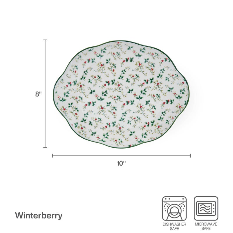 Pfaltzgraff Winterberry Holiday Set Of 2 Serving Plates  10 Inch And 12 Inch  Multicolored - Image 3