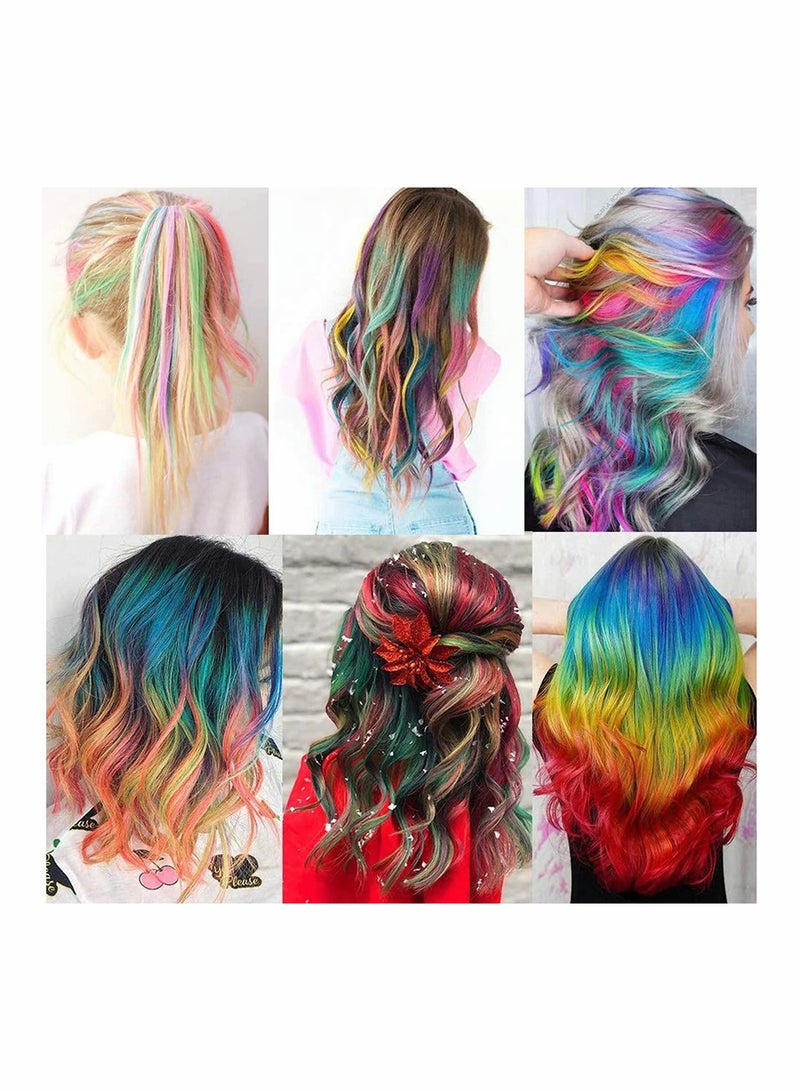SOLARAE طقم طباشير شعر مؤقت مكون من 24 قطعة لصبغ الشعر للفتيات للحفلات وأعياد الميلاد وكوسبلاي - Image 5