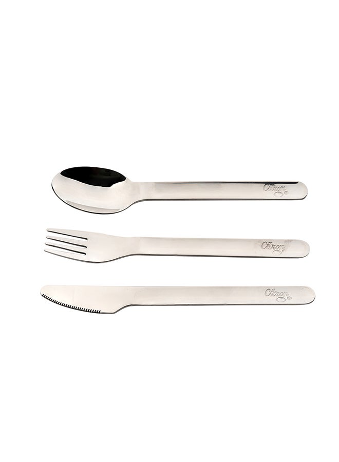 Citron 3 Pieces Stainless Steel Cutlery Set, Silverware Fork, Spoon And Knife Bpa Free Set For Kids - Purple  - Image 2