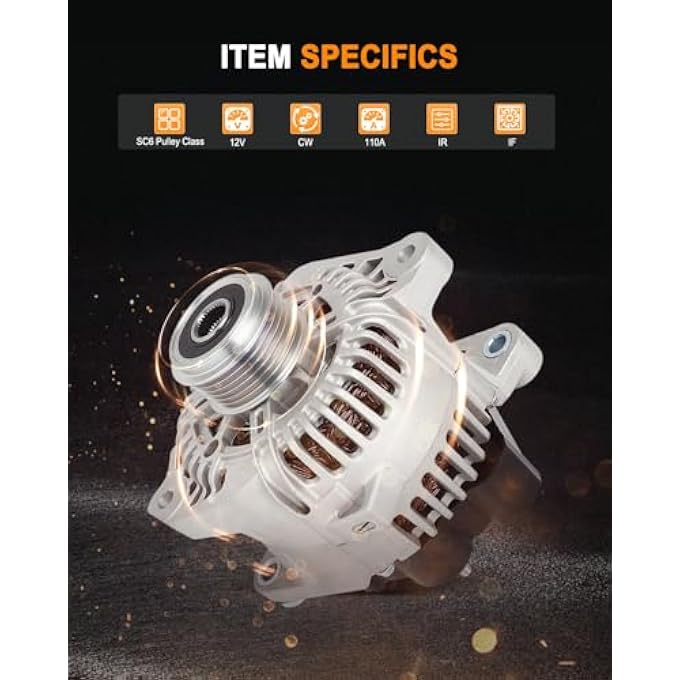 ASAPE 11189 High Output Replacement New Alternator Fit for 2006-2010 for Hyundai Sonata 2.4L 2010-2013 for Kia Forte 2.0L 2010-2013 for Kia Forte 2.4L 2010-2013 for Kia Forte Koup 2.0L - Image 2