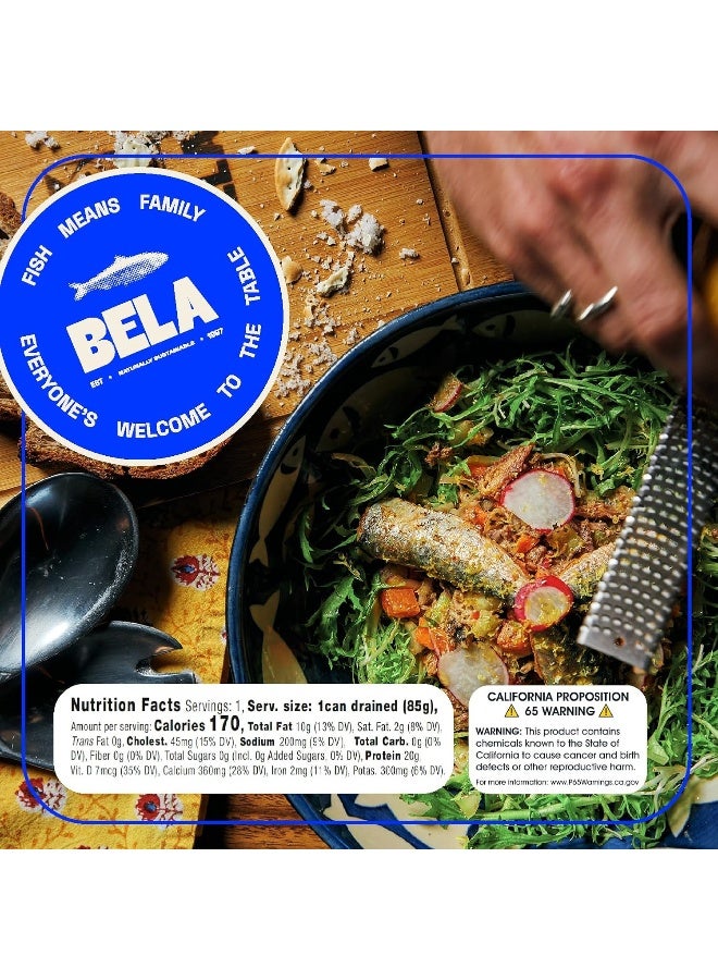 BELA Wild Caught Portuguese Sardines - Lightly Smoked and Marinated in Piri Piri Flavored Extra Virgin Olive Oil | 4.25 Oz (Pack of 12) | All Natural, High Protein, Hand Selected, Sea Salted, & Omega 3 Rich - Image 5