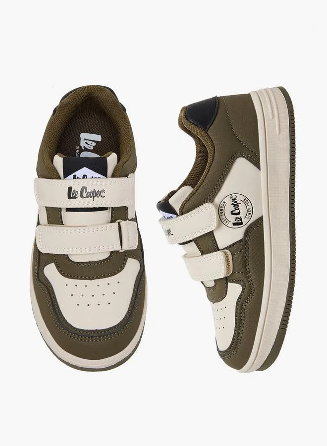 Lee Cooper KHAKI Boys Panelled Hook & Loop Ankle School Sneakers for Men | Best Price UAE