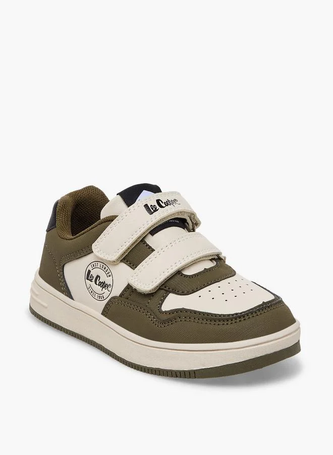 لي كوبر Boys Panelled Hook & Loop Ankle School Sneakers