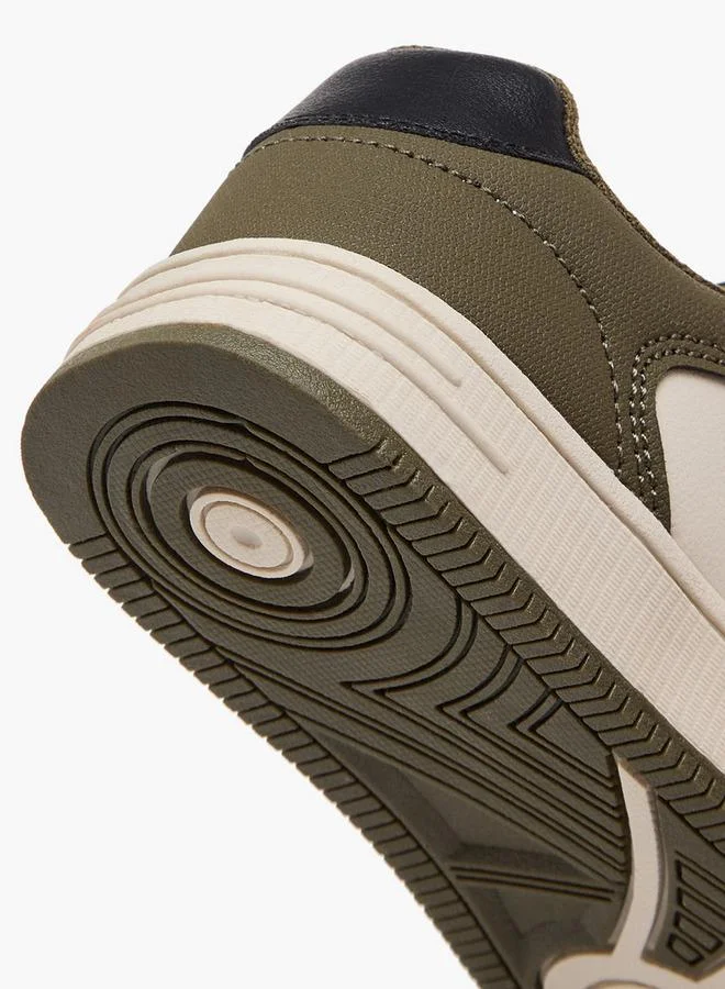 Lee Cooper KHAKI Boys Panelled Hook & Loop Ankle School Sneakers for Men | Best Price UAE