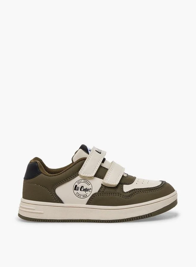 لي كوبر Boys Panelled Hook & Loop Ankle School Sneakers