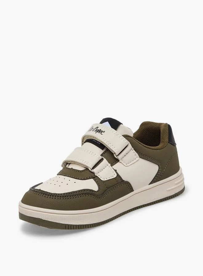Lee Cooper KHAKI Boys Panelled Hook & Loop Ankle School Sneakers for Men | Best Price UAE