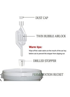 Arabest 3 Pack S-Shape Airlock for Fermentation with 3 Stoppers Bubble Sealing Valve Airlock for Home DIY Fermentation  - Image 3
