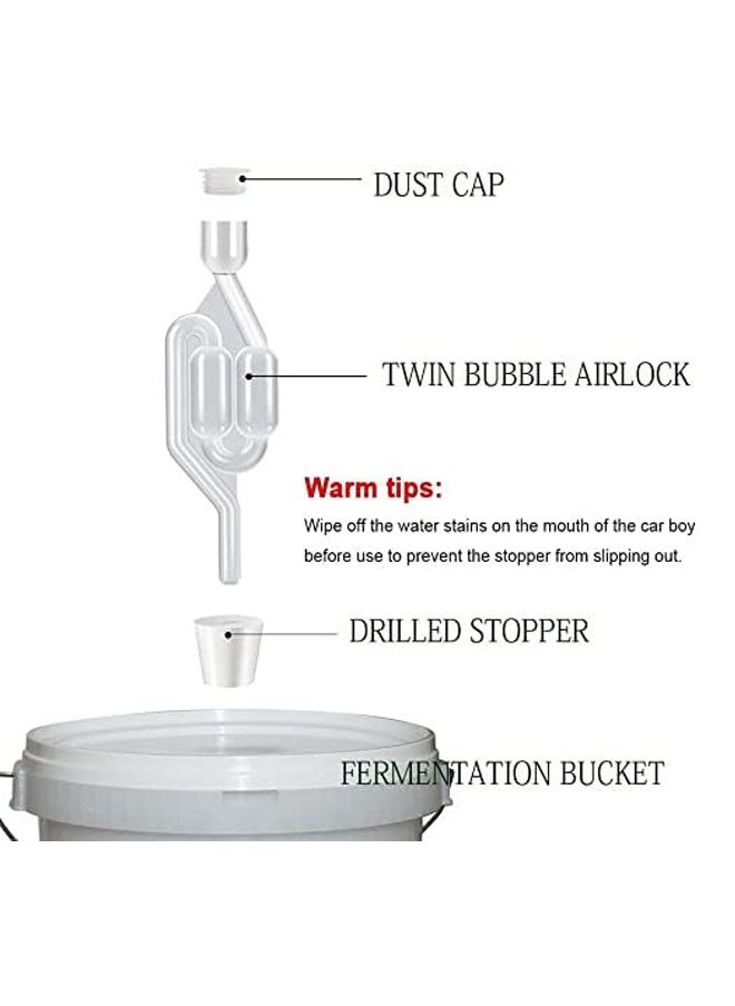 Arabest 3 Pack S-Shape Airlock for Fermentation with 3 Stoppers Bubble Sealing Valve Airlock for Home DIY Fermentation  - Image 3