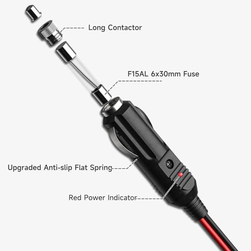 Goupchn Car Cigarette Lighter Splitter 1 to 4 12V 24V Power Charger 4 Way Socket Splitter Cigarette Lighter Extension Cord Cable - Image 3